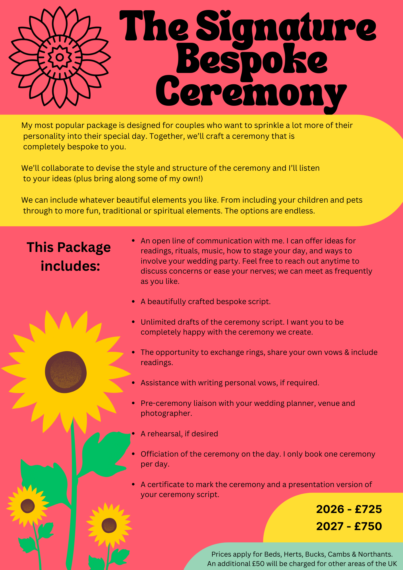 Celebrant Wedding Pricing
