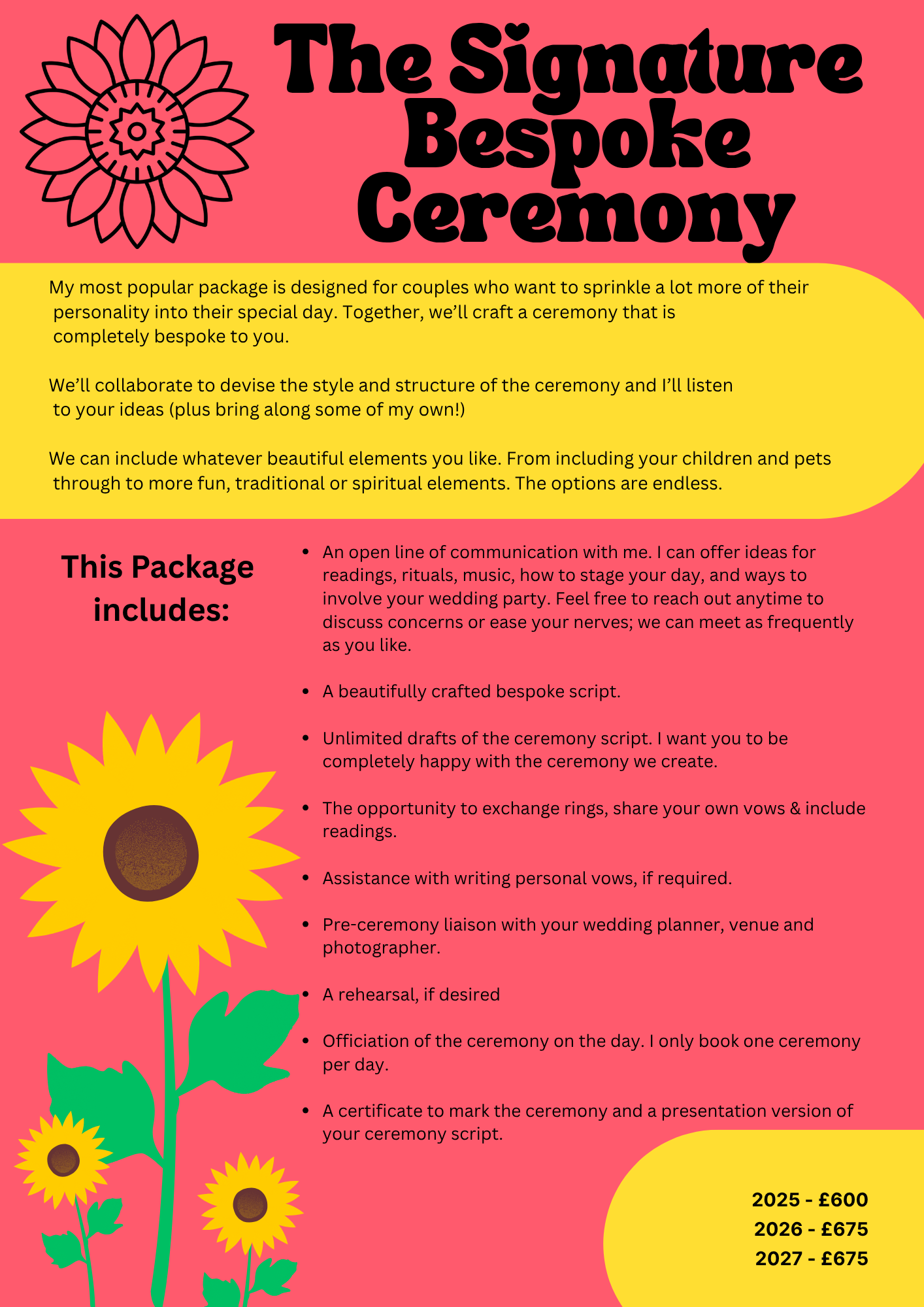 Celebrant Wedding Pricing