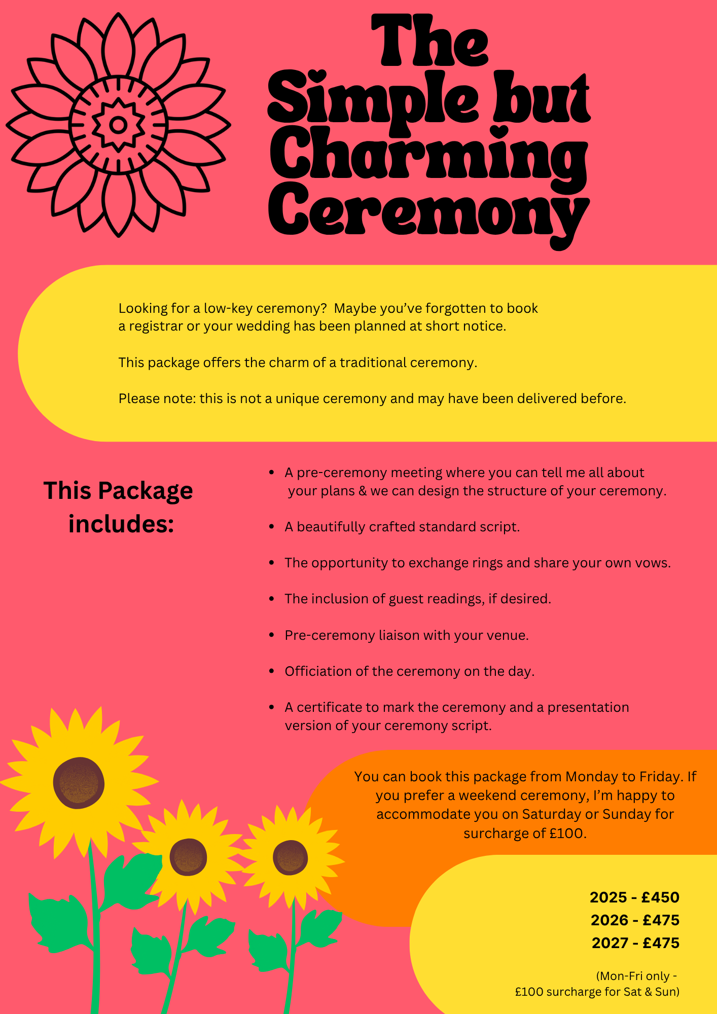 Wedding Celebrant Pricing