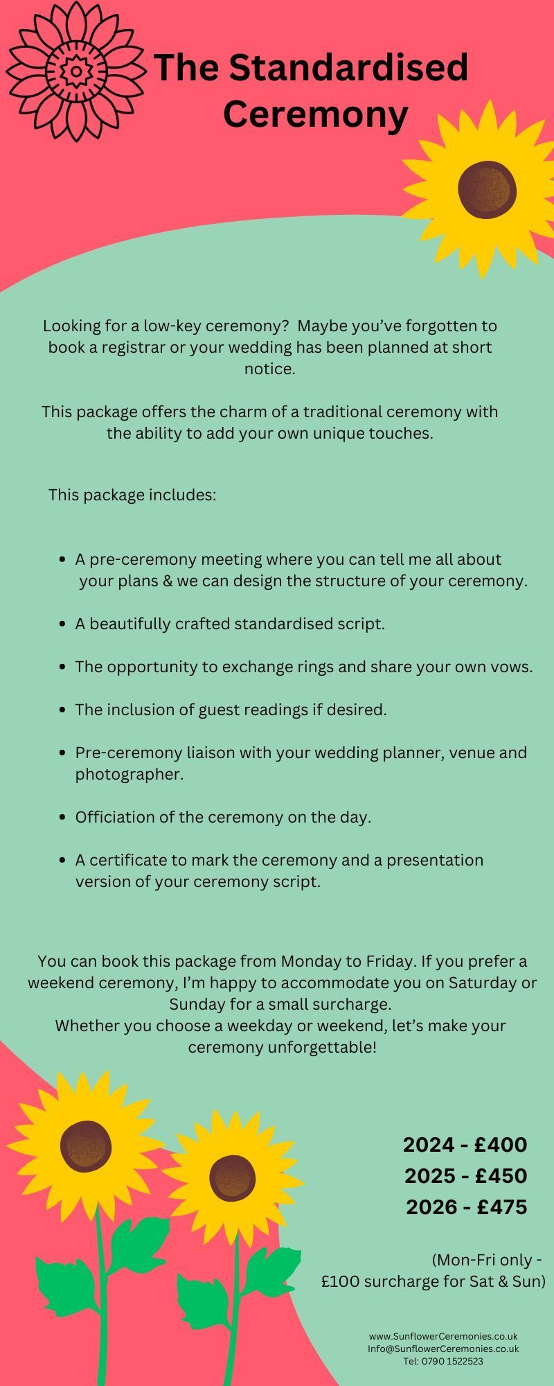 Wedding Celebrant Pricing