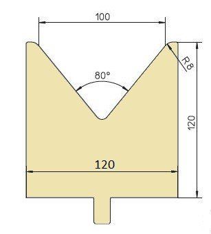 Biegewerkzeug 80° Öffnungsweite 100mm