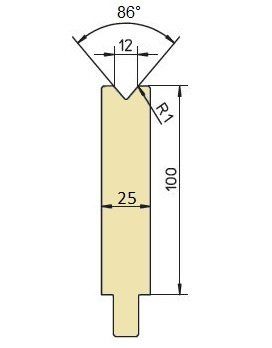 Abkantmatrize 86° V12