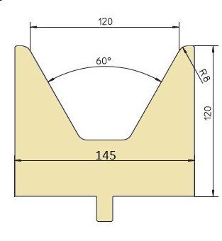 Biegematrize Weite 120mm 60°