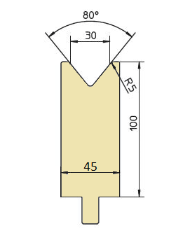 Biegewerkzeug 80° V30