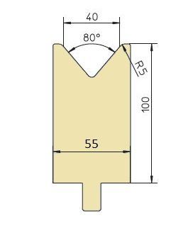 Abkantmatrize 80° V40
