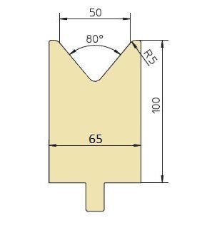 Biegeunterwerkzeug 80° Weite 50