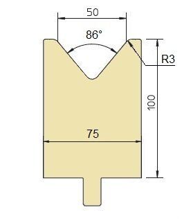 Abkantmatrize 86° V50