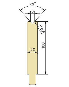 Unterwerkzeug 84° V8