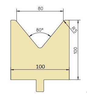 Biegewerkzeug Öffnungsweite 80mm