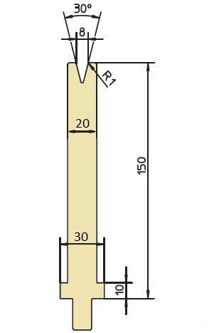 hohes Unterwerkzeug 30°