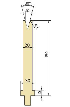 hohe Matrize 30° V10 kompatibel