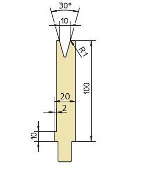 Matrize V10 30° schmal