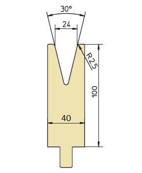 Biegewerkzeug 30° V24