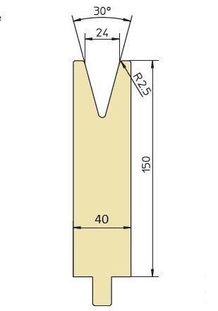 30° V24 H150 Matrize