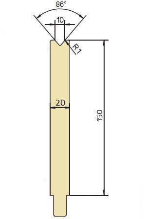 Weite 10 86° Matrize hoch