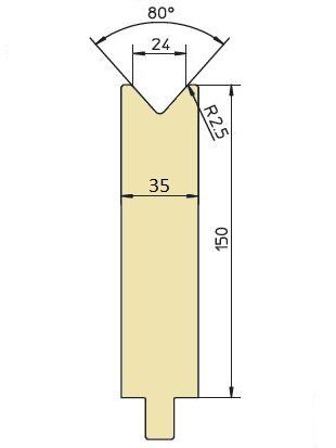 Matrize 80° H150 V24