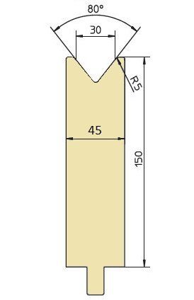 Abkantwerkzeug 80° V30 hoch
