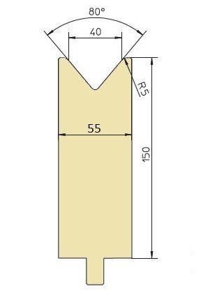hohe Biegematrize 80°