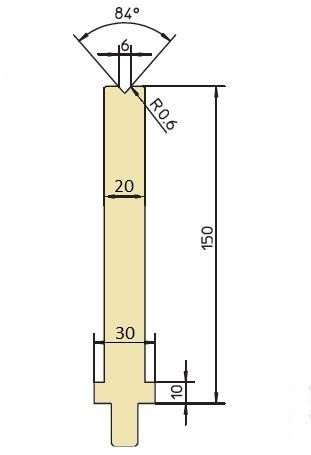 Matrize 84° V6 H150