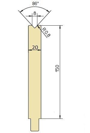 86° Matrize Höhe 150