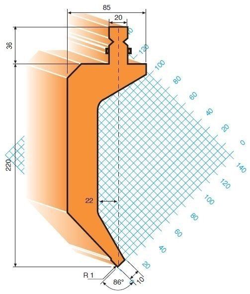 Abkantstempel GWP-T200S/86°/R1