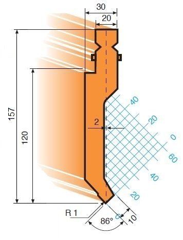 Abkantstempel GWP-T201/86°/R1/H120