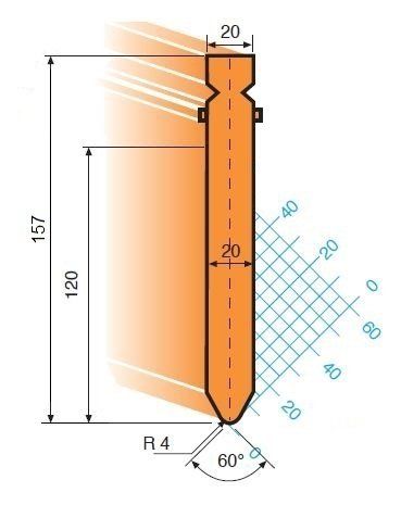 Abkantstempel GWP-T203/60°/R4/H120