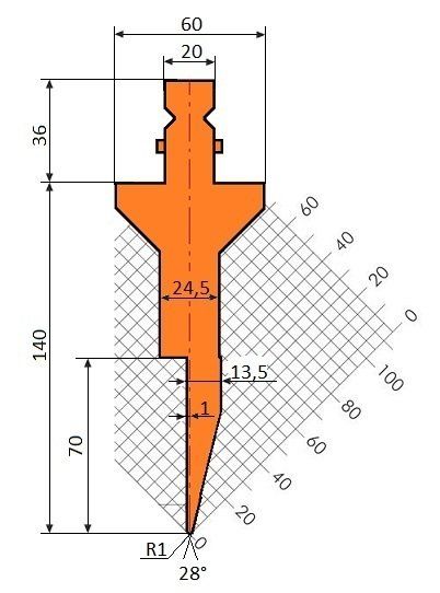 Trumpf Abkantstempel GWP-T210/28°/R1H120