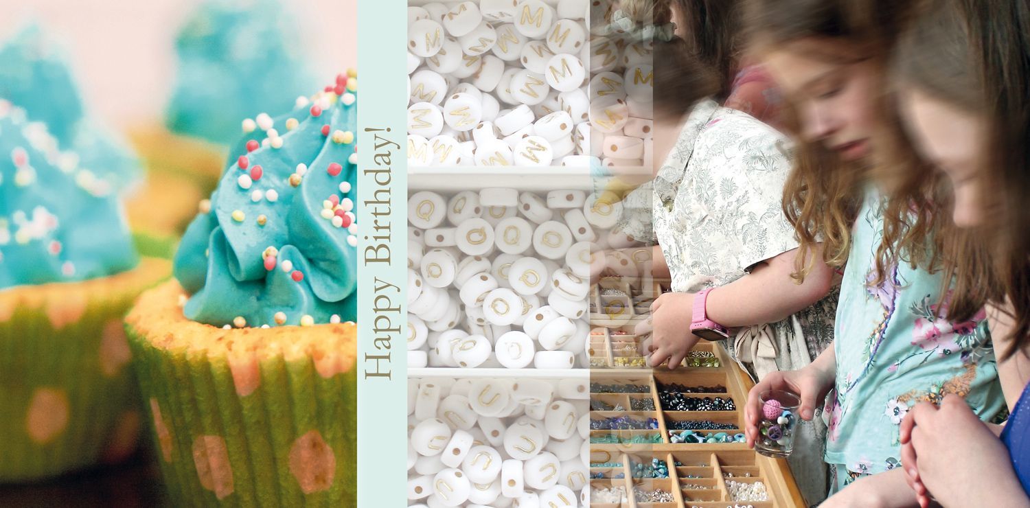 Kreativer Schmuck-Workshop Kindergeburtstag mit Perlen und begeisterten Kindern