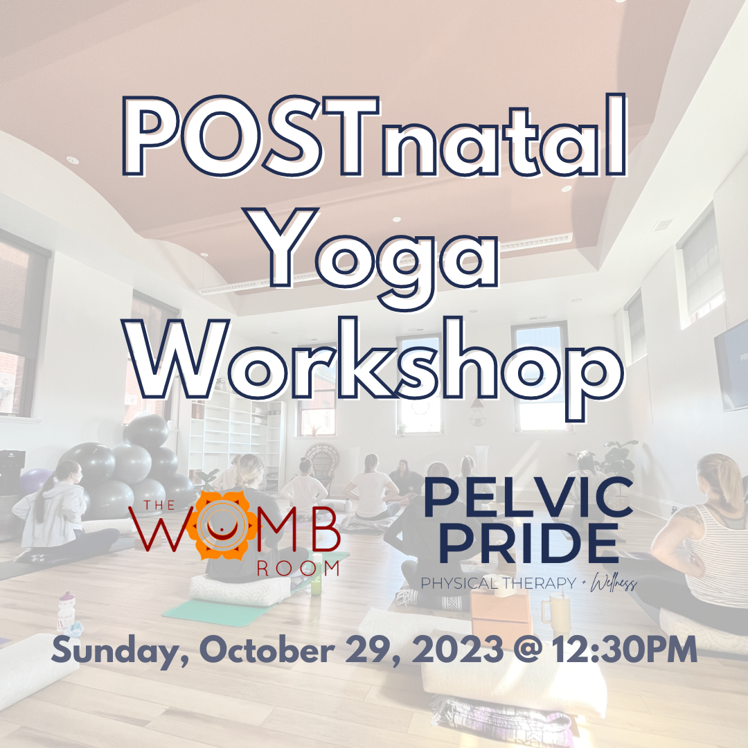 flyer for postnatal yoga workshop 