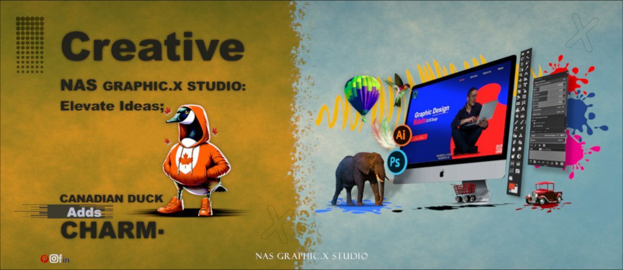 Explore innovative and creative graphic design featuring a Canadian duck, crafted by NAS Graphic.X Studio. Creative graphic design featuring a Canadian duck, showcasing innovation and creativity by NAS Graphic.X Studio.