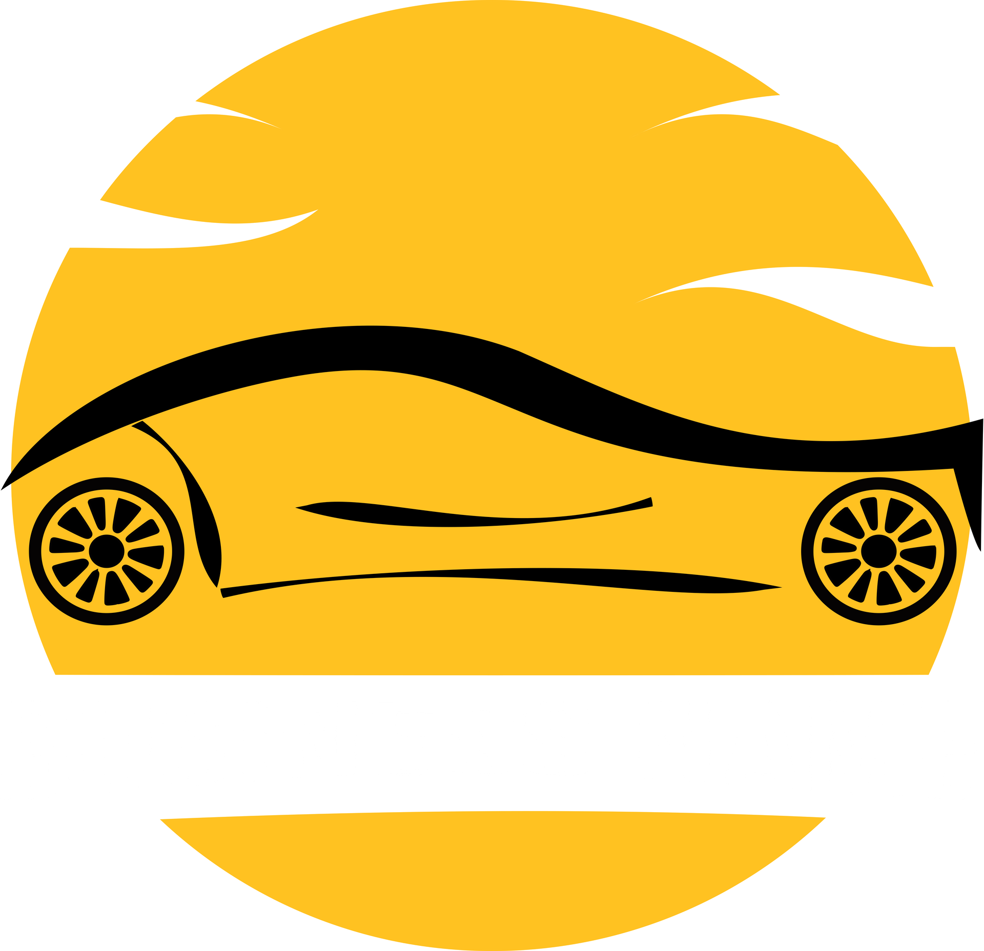 Dynamic automotive logo with stylized black car silhouette and ‘BUSINESS NAME’ text, ideal for branding and marketing in the vehicle industry.