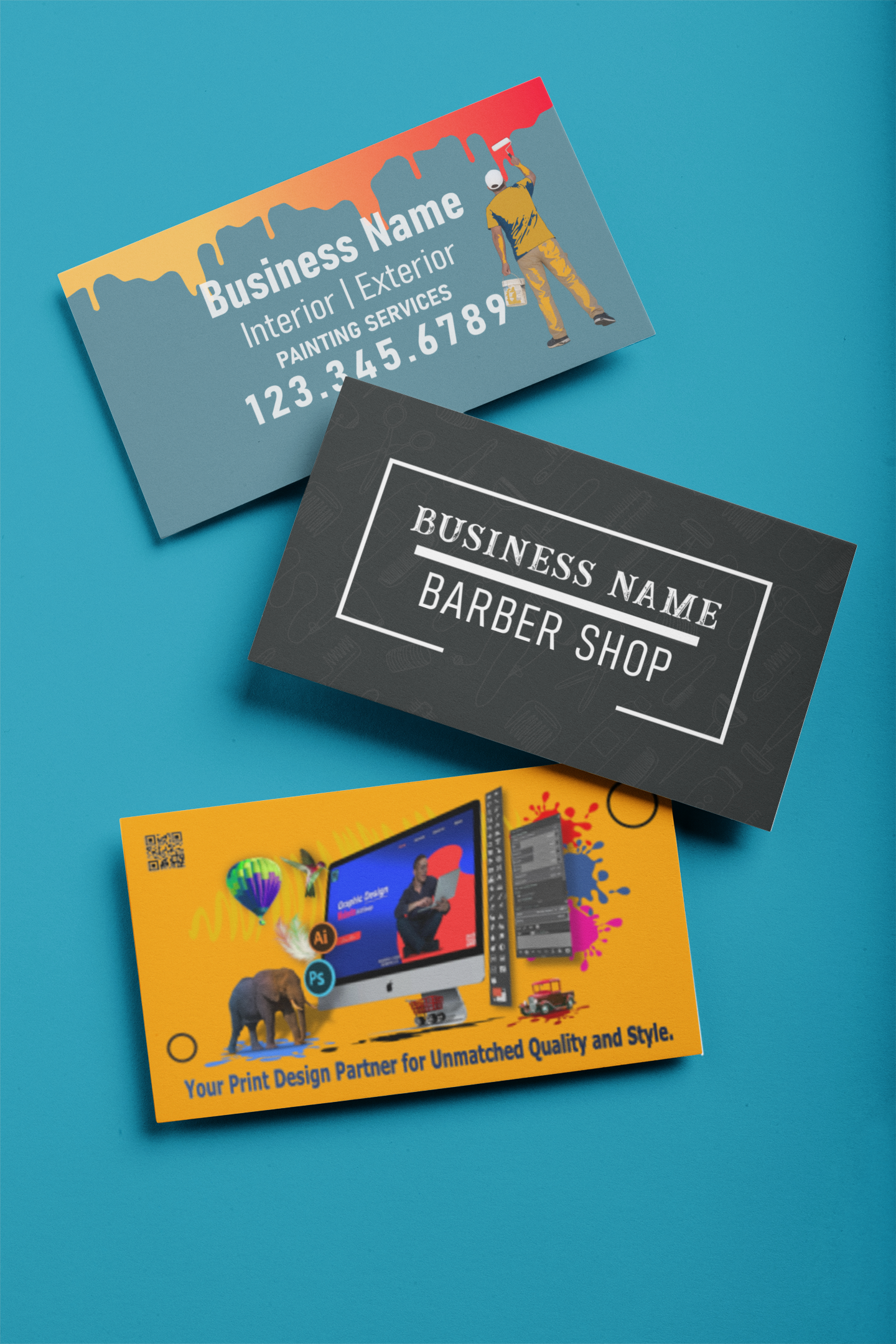 Person holding a printed business card, showcasing real world use of professional business card design and printing.