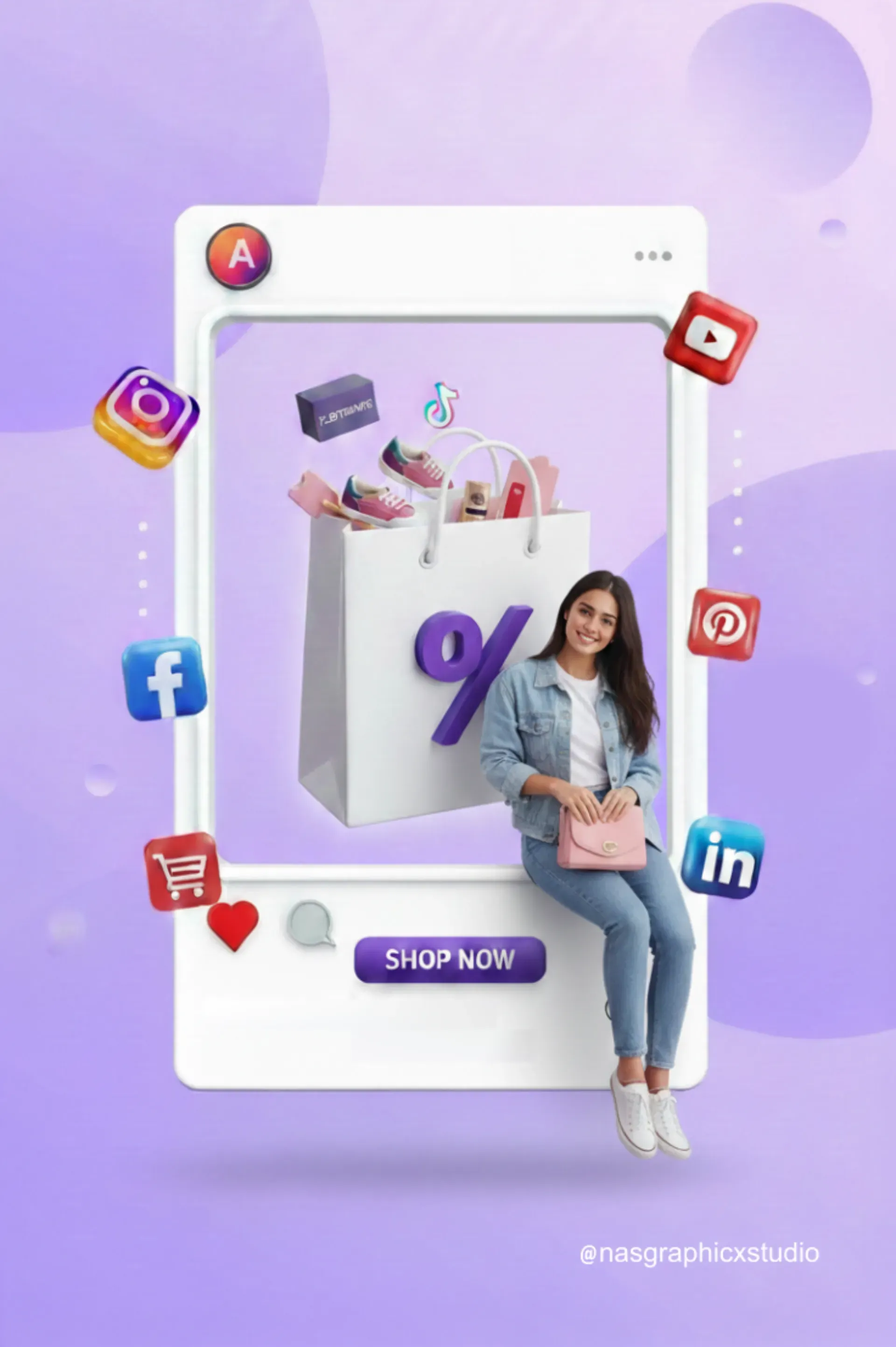 Social media marketing design illustration