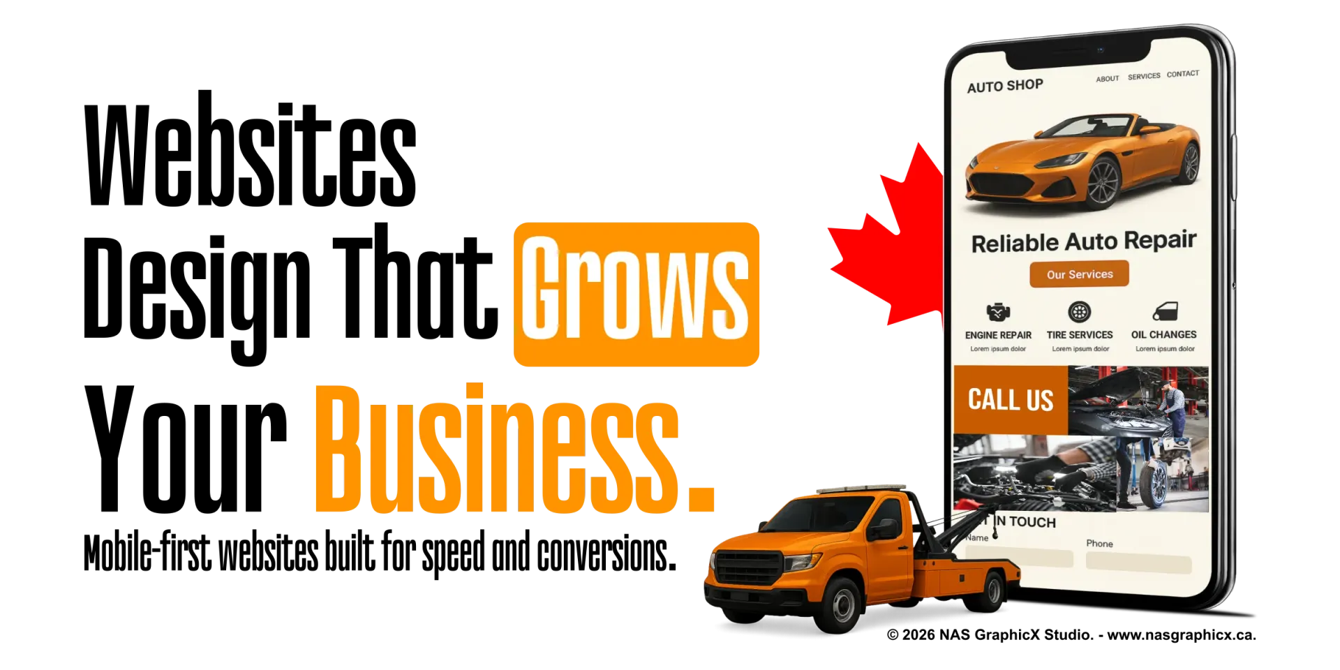 Hero banner showing Professional Website Design for Growing Businesses in Mississauga