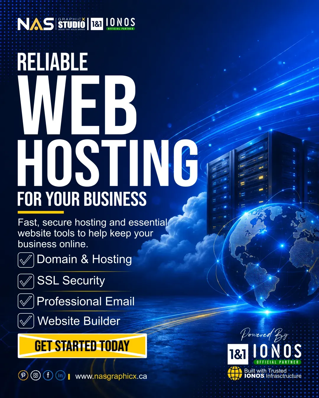 Reliable IONOS web hosting for businesses.