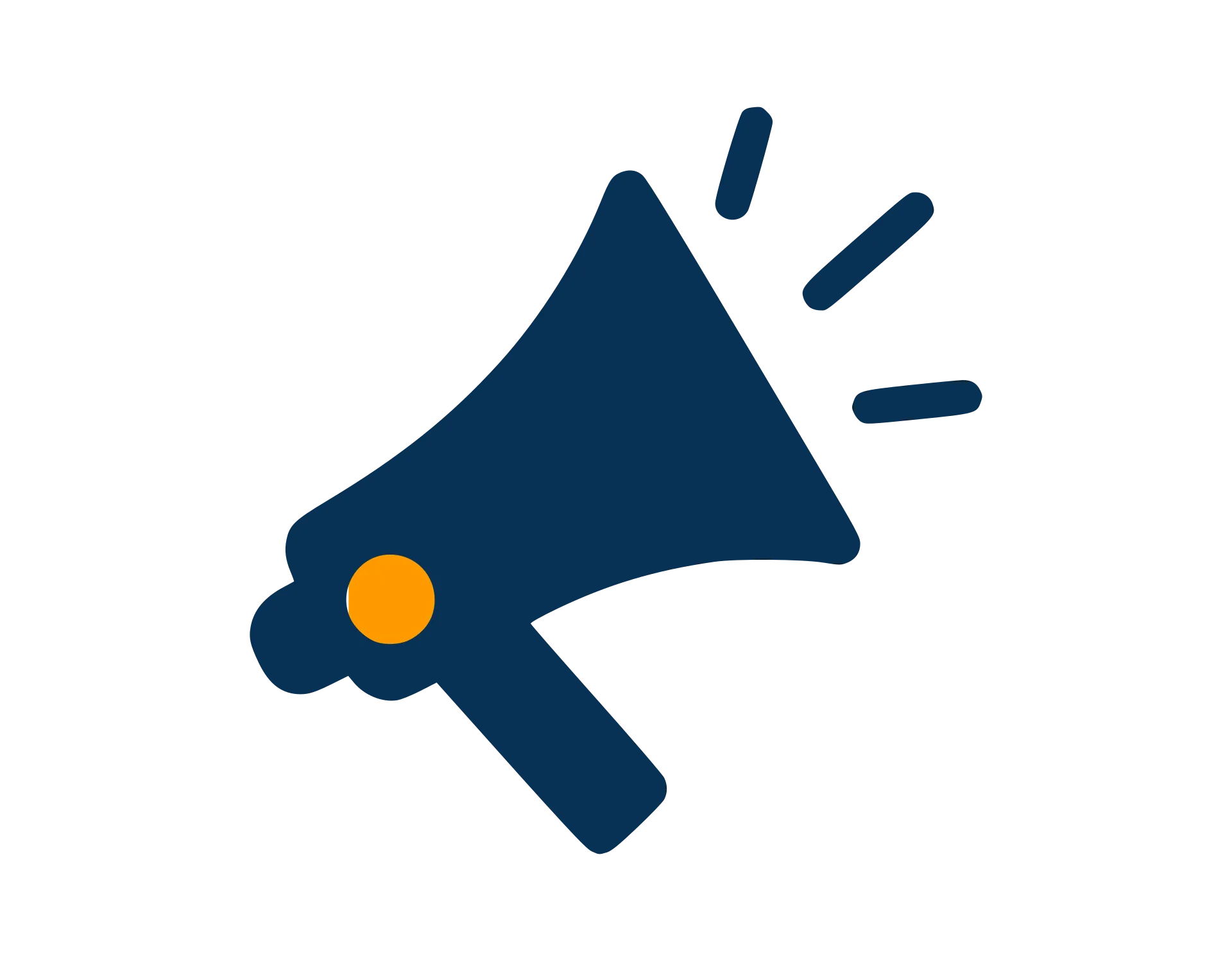 Flat vector megaphone icon symbolizing social media marketing and branding services