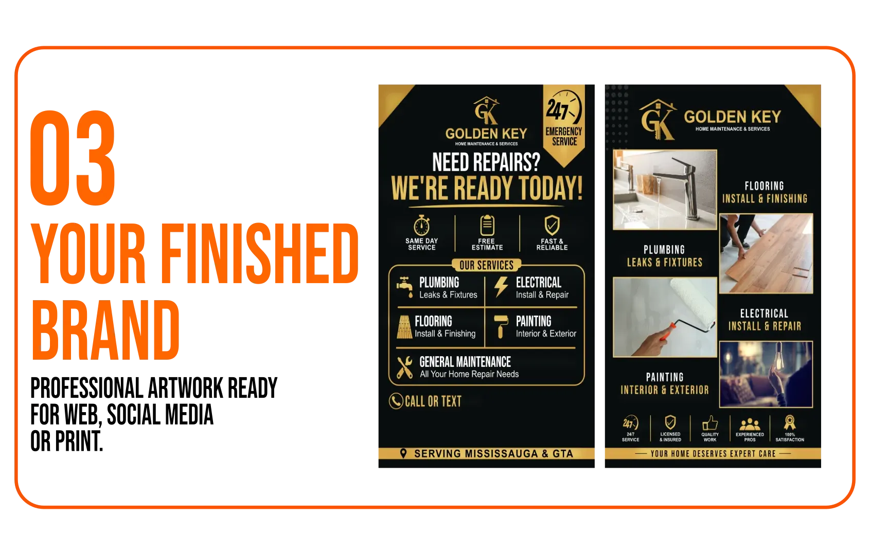 Finished professional brand artwork ready for web, social media and print