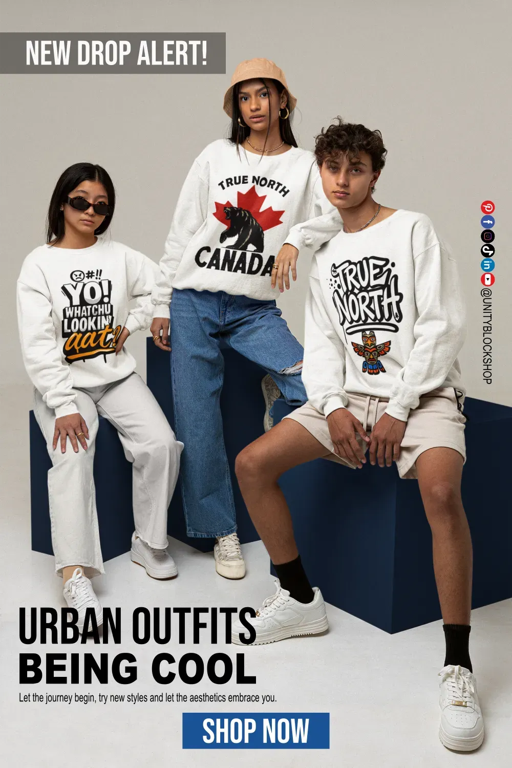 True North hoodie collection styled in modern streetwear look.