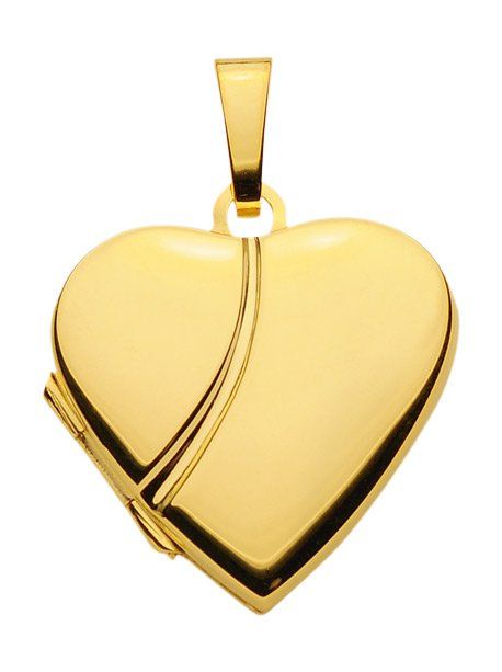 Herz Medaillon in 333 Gold zum aufklappen für 2 Bilder
