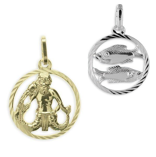 Gold und Silber Sternzeichen als Platte , in runder Form oder als Figur.