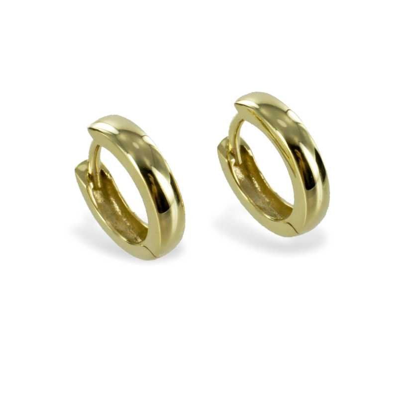 Kleine 333 Gold Klappcreole als glänzender Herren Ohrschmuck sehr beliebt