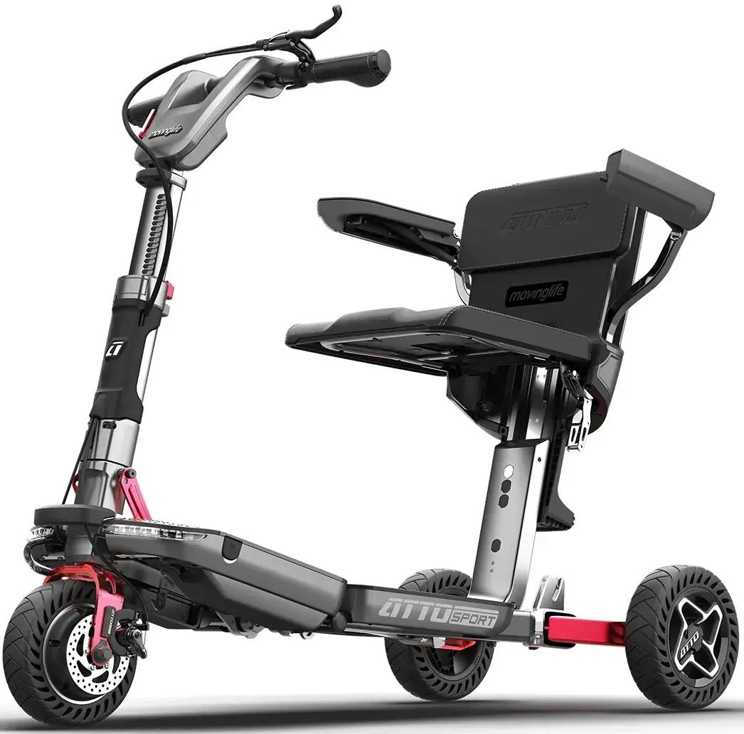 Scooter électrique ATTO SPORT pliable, idéal pour la mobilité réduite. Batterie lithium amovible, pratique pour les voyages