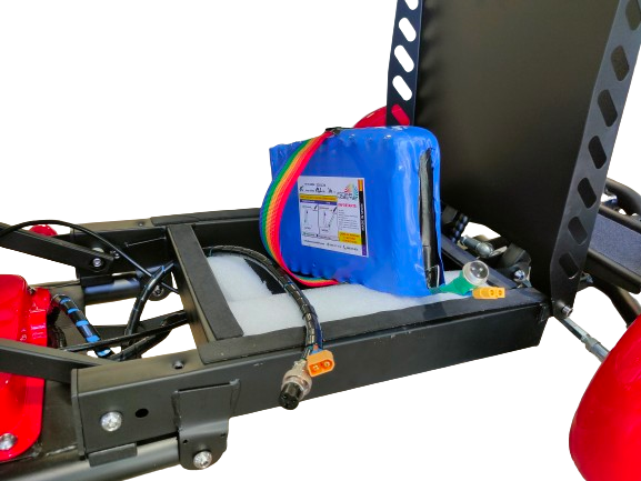 Scooter électrique 4 roues pour mobilité réduite avec batterie lithium, siège confortable et deux moteurs de 250 watts pour une conduite stable et puissante