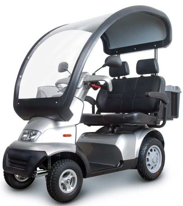 Scooter électrique Brise S 4 Mobility scooter - double siège - toit panoramique Le Brise S4 roues est un scooter électrique élégant et robuste, conçu pour un usage extérieur.