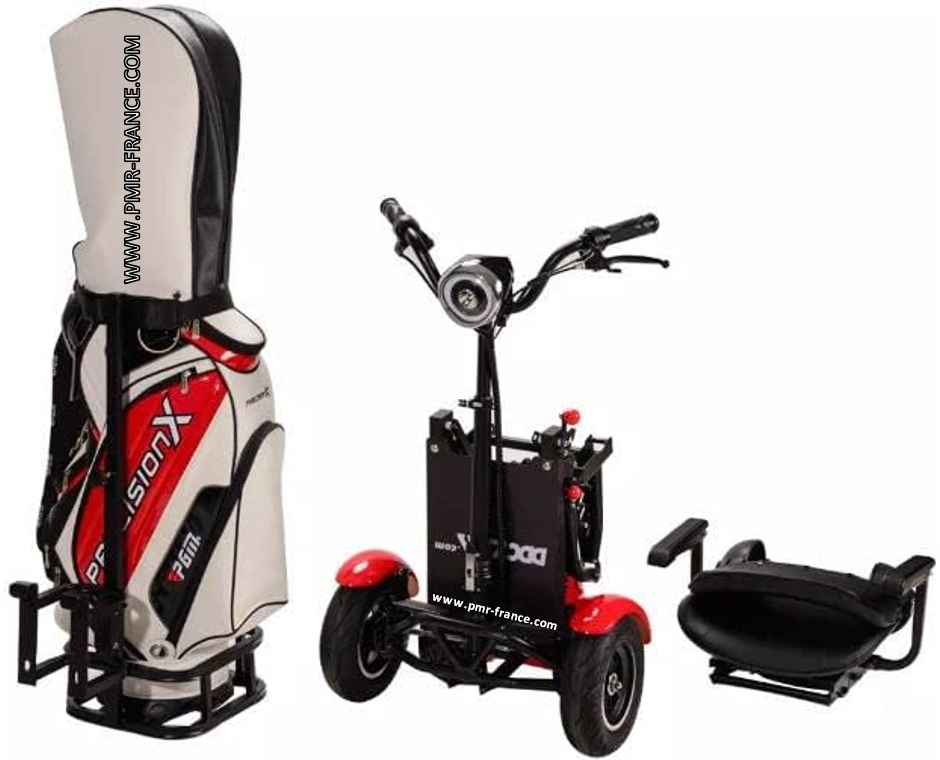 Scooter de golf avec batterie lithium, siège, 4 roues et 2 moteurs 250W pour PMR ou handicapés