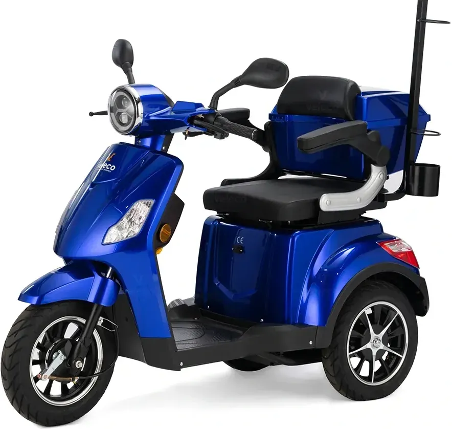 Scooter électrique pour mobilité réduite, modèle Draco VELECO avec batterie lithium et siège, 4 roues, moteur 800 watts
