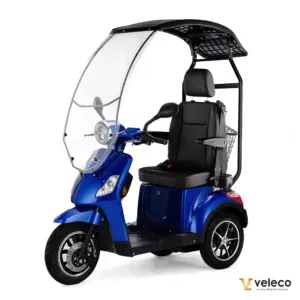 Scooter Draco Veleco : mobilité et confort. Vitesse max 25km/h, freinage automatique, marche arrière, frein de stationnement.