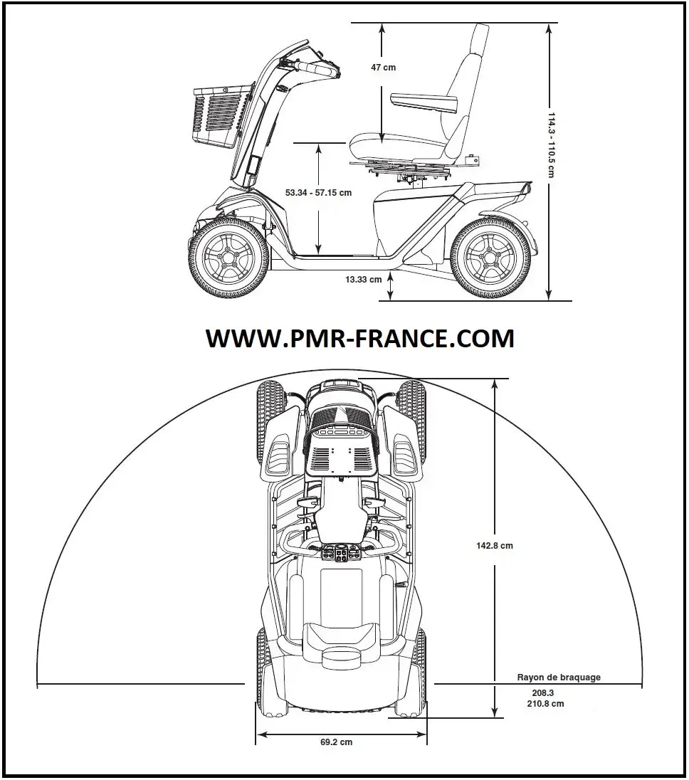 Dimensions Du Scooter VICTORY XL140 PRIDE