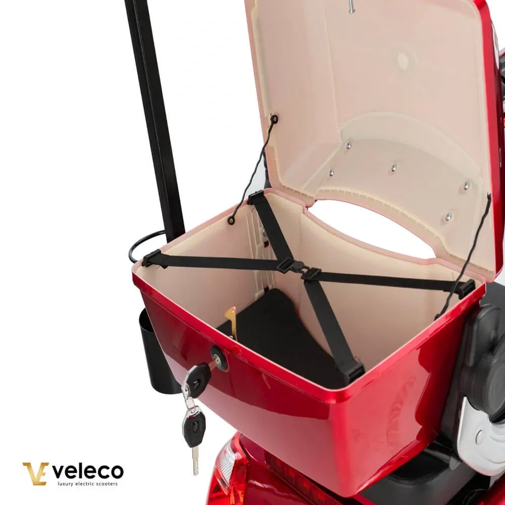 Scooter DRACO VELECO : haut de gamme, sûr et stylé. Conçu pour les PMR et les seniors avec des fonctionnalités avancées